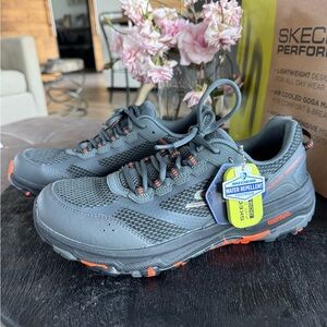 Skechers Gray and Orange Athletic Shoes